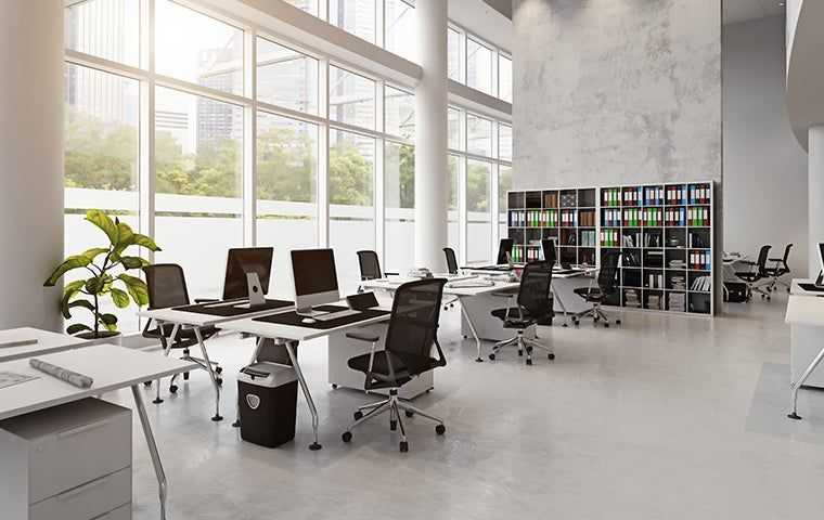 interior of a well lit office space